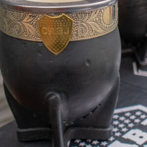 Imperial de cuero con virola de alpaca con dije bronce boca