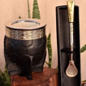 Imperial de cuero repujado gafo pelota con virola de alpaca