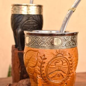 imperial repujado cuero repujado escudo argentino virola de alpaca